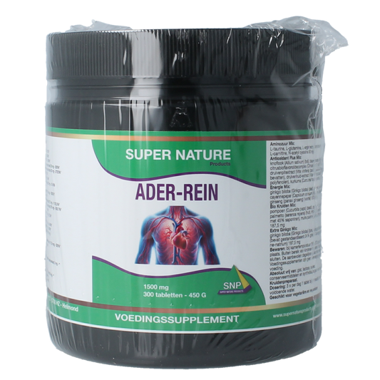 SNP Ader Rein 300.00 herbal supplement tablets in a bottle, natural herbal preparation by SNP, close-up of product packaging.