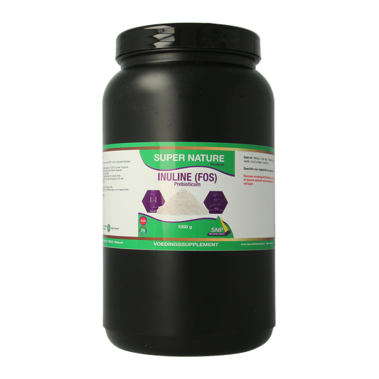 SNP Prebioticum inuline FOS powder in 1kg package, a prebiotic supplement containing beneficial micro-organisms.