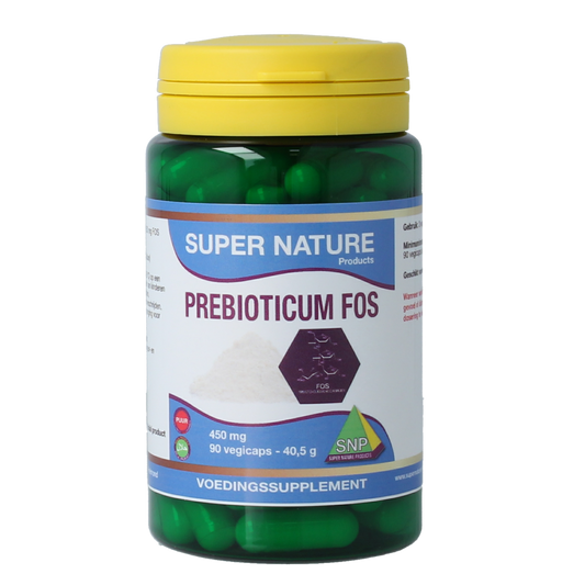 SNP Prebioticum FOS 450mg probiotic capsules with micro-organisms, 90 capsules, for digestive health.