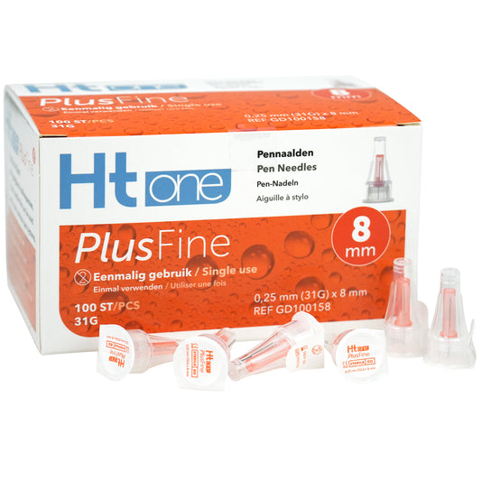 HT One Ht One Plusfine pennnaalden 8mm 31G 100.00 Stuks