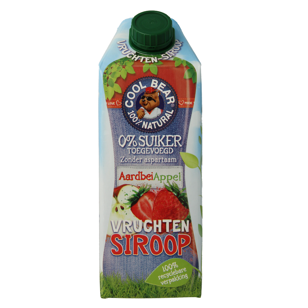 Cool Bear Siroop aardbei-appel 750.00 Milliliter