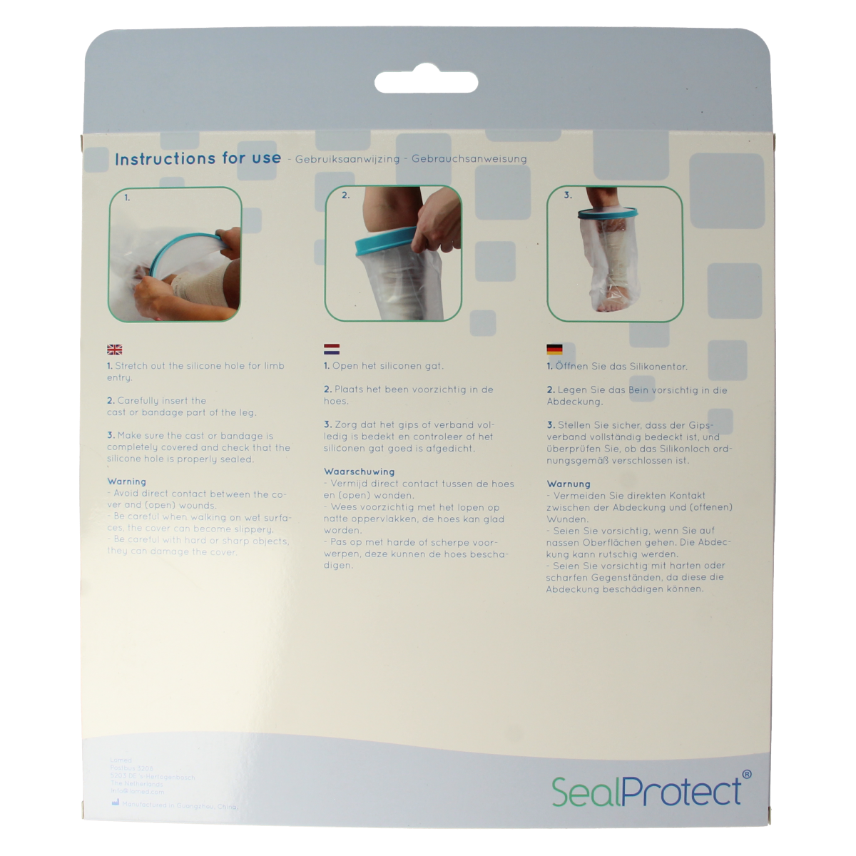 Sealprotect adult heel shower and bath protective cover, single piece, designed to protect heels during bathing or showering.