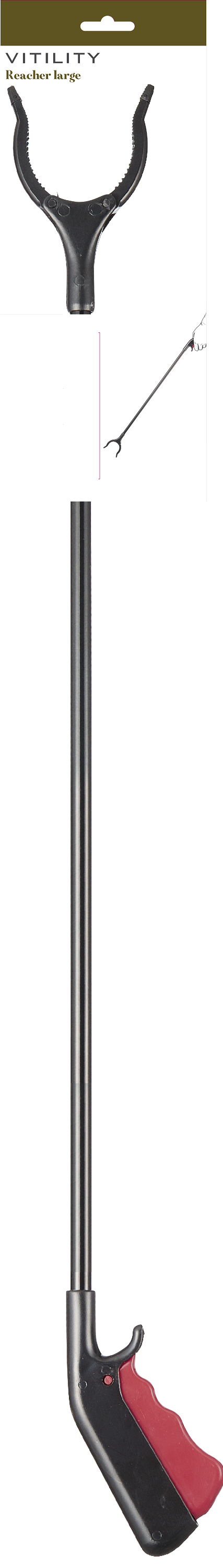 Vitility groot grijper for home and comfort, sturdy handheld grab tool for easy picking up objects, image shows the grip in detail.
