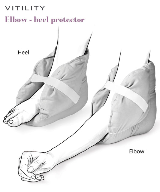 Vitility elbow and heel bandage protector, single piece, flexible support for elbow and heel areas, suitable for comfort and protection.