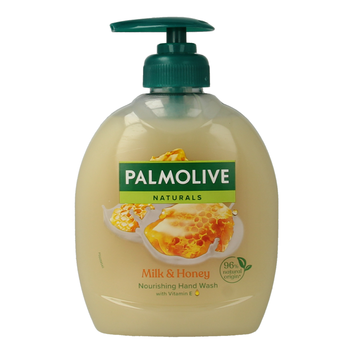 Palmolive Naturals hand soap with milk and honey, 300ml, showing the bottle with a soft label and natural skincare ingredients.