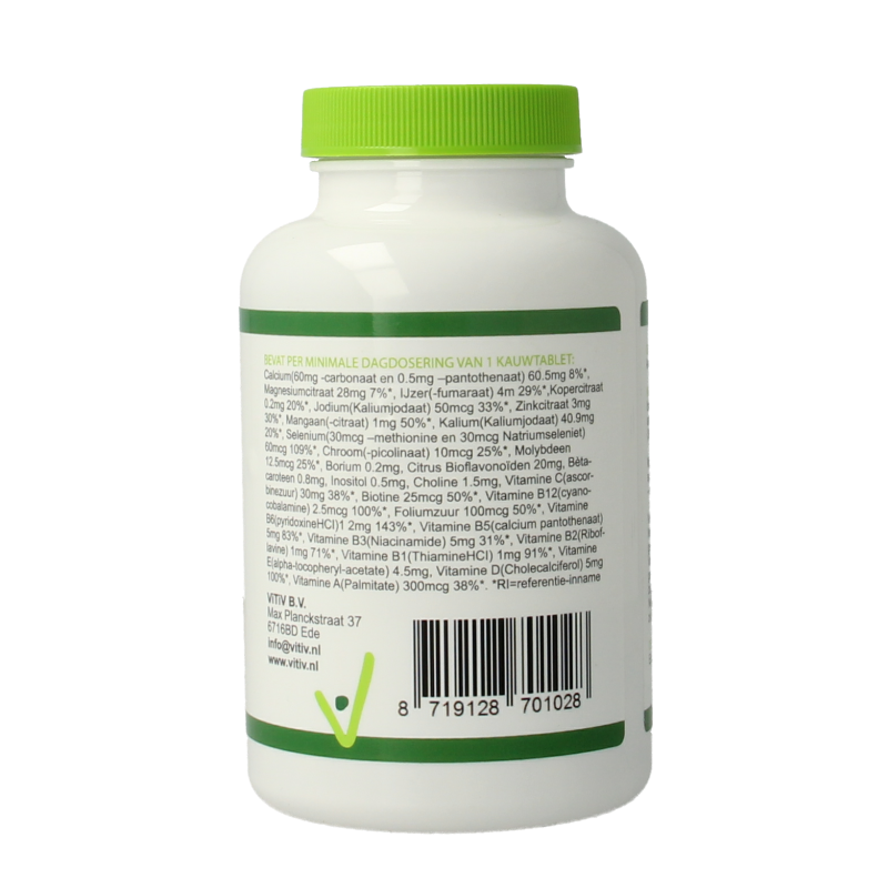 Vitiv Multivitamine voor kinderen 100 Kauwtabletten