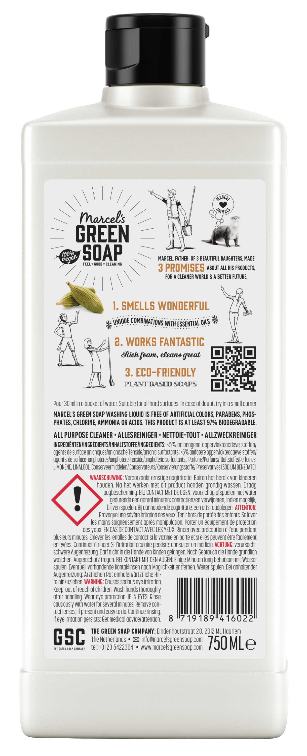 Marcel's Green Soap Allesreiniger sandelhout & kardemom 750 Milliliter