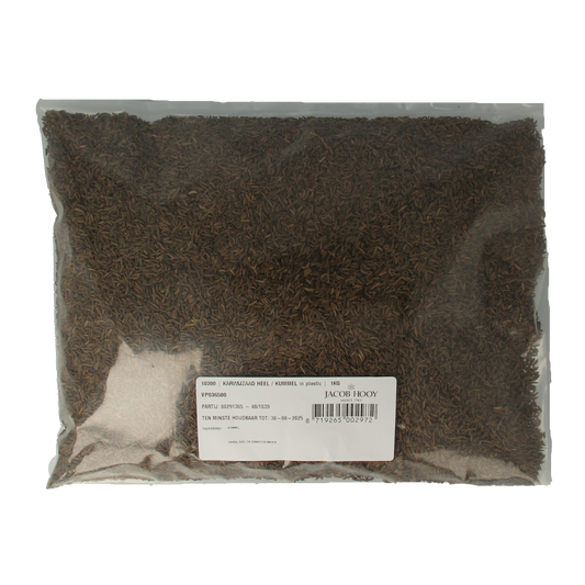 Jacob Hooy cumin seeds in a 1kg package, natural dried herbs for cooking and seasoning, from the Jacob Hooy spice brand.