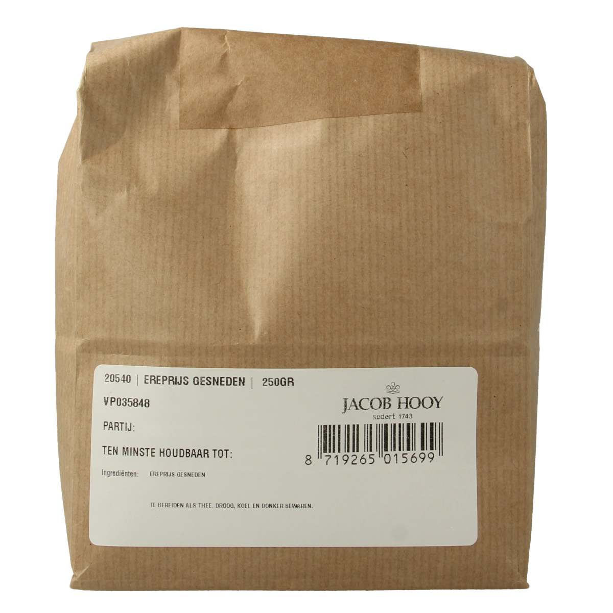 Jacob Hooy Ereprijs herbal spice mix in a 250g package, part of kruiden, zouten en maaltijdmixen collection.