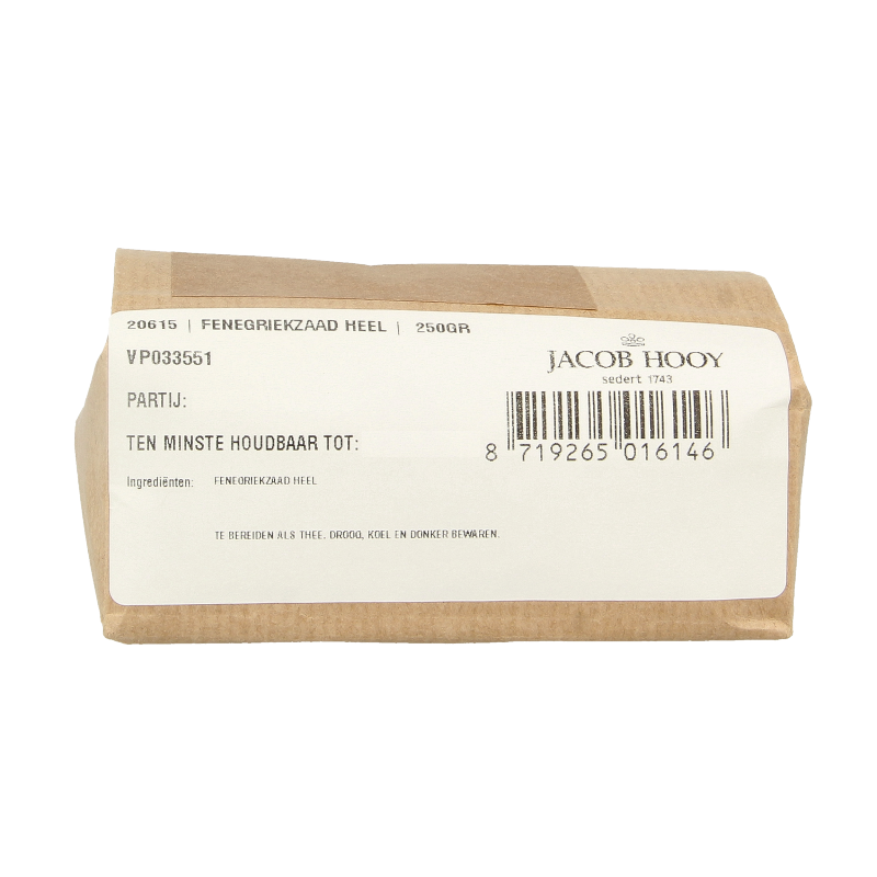 Jacob Hooy Fenegriekzaad heel 250 Gram