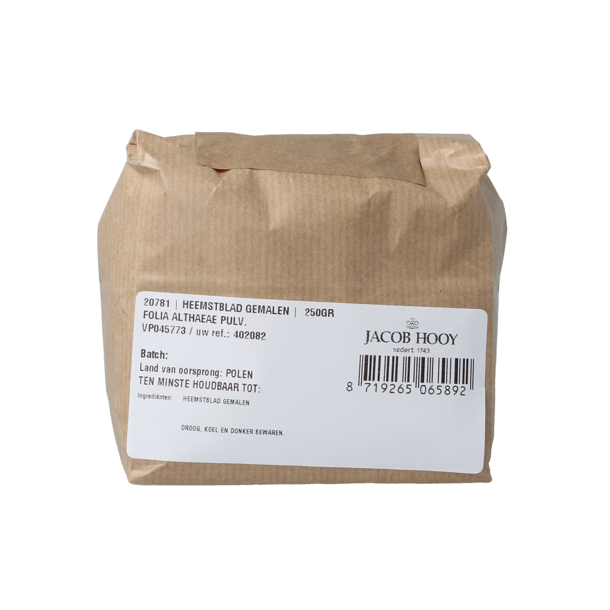 Jacob Hooy Heemstblad gemalen 250.00 Gram