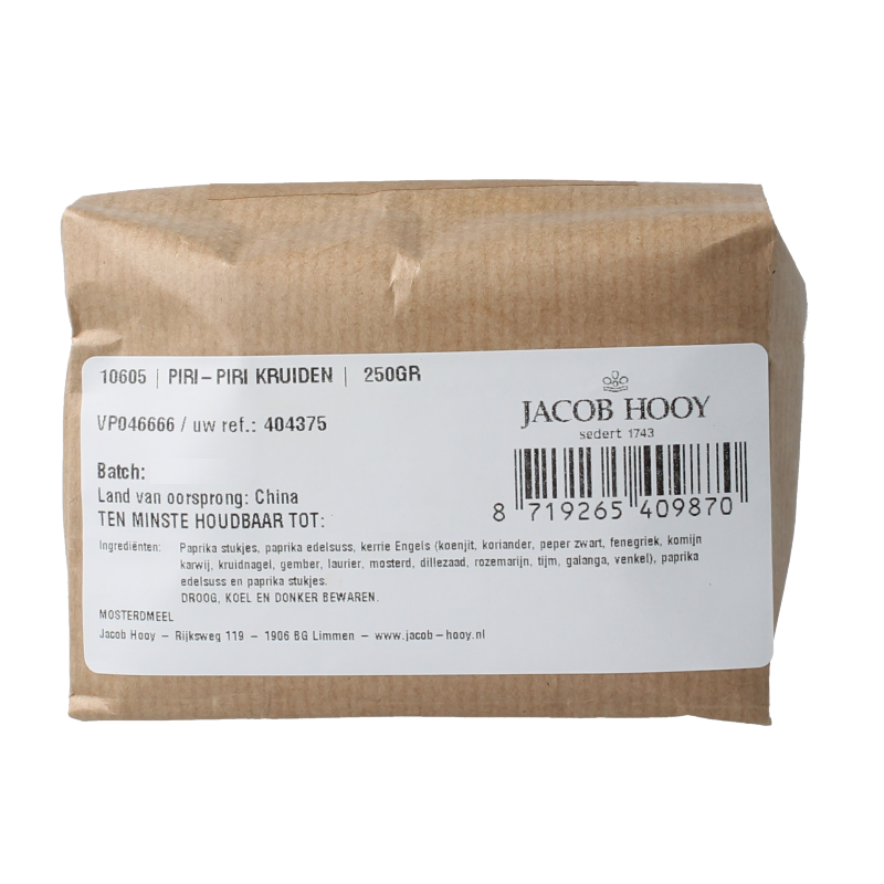 Jacob Hooy Piri-piri kruiden 250 Gram