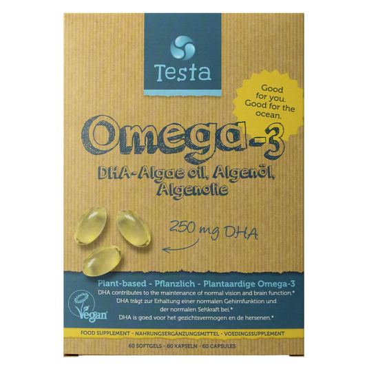 Testa Omega 3 algenolie 250mg DHA vegan NL/DE/EN 60.00 Vegetarische capsules