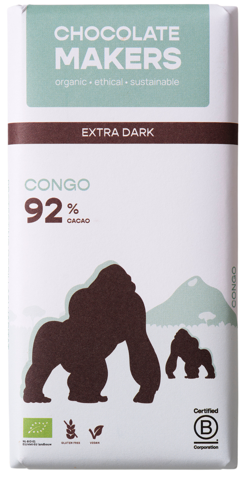 Chocolatemakers Gorilla extra puur 92% bio 80 Gram