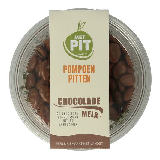Met PIT Pompoenpitten melkchocolade 150.00 Gram