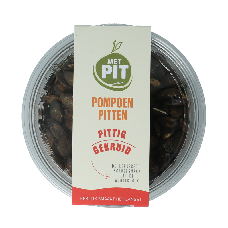 Met PIT Pompoenpitten pittig gekruid 150 Gram