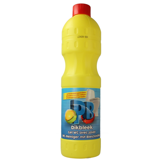 Diversen Dikbleek 1.00 liter cleaning product bottle, white liquid bleach container for household cleaning purposes