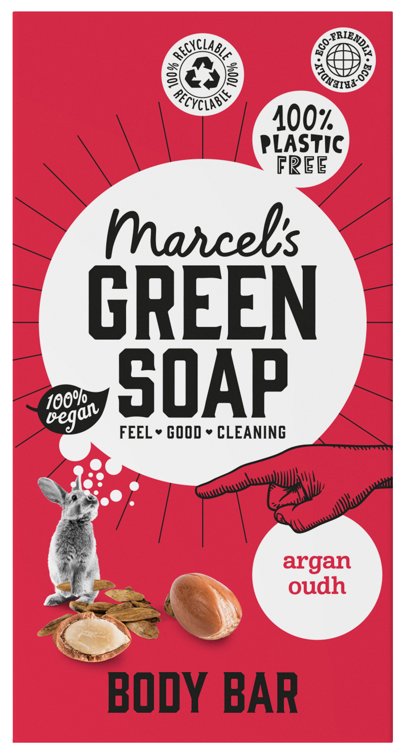 Marcel's Green Soap Shower bar argan & oudh 150 Gram
