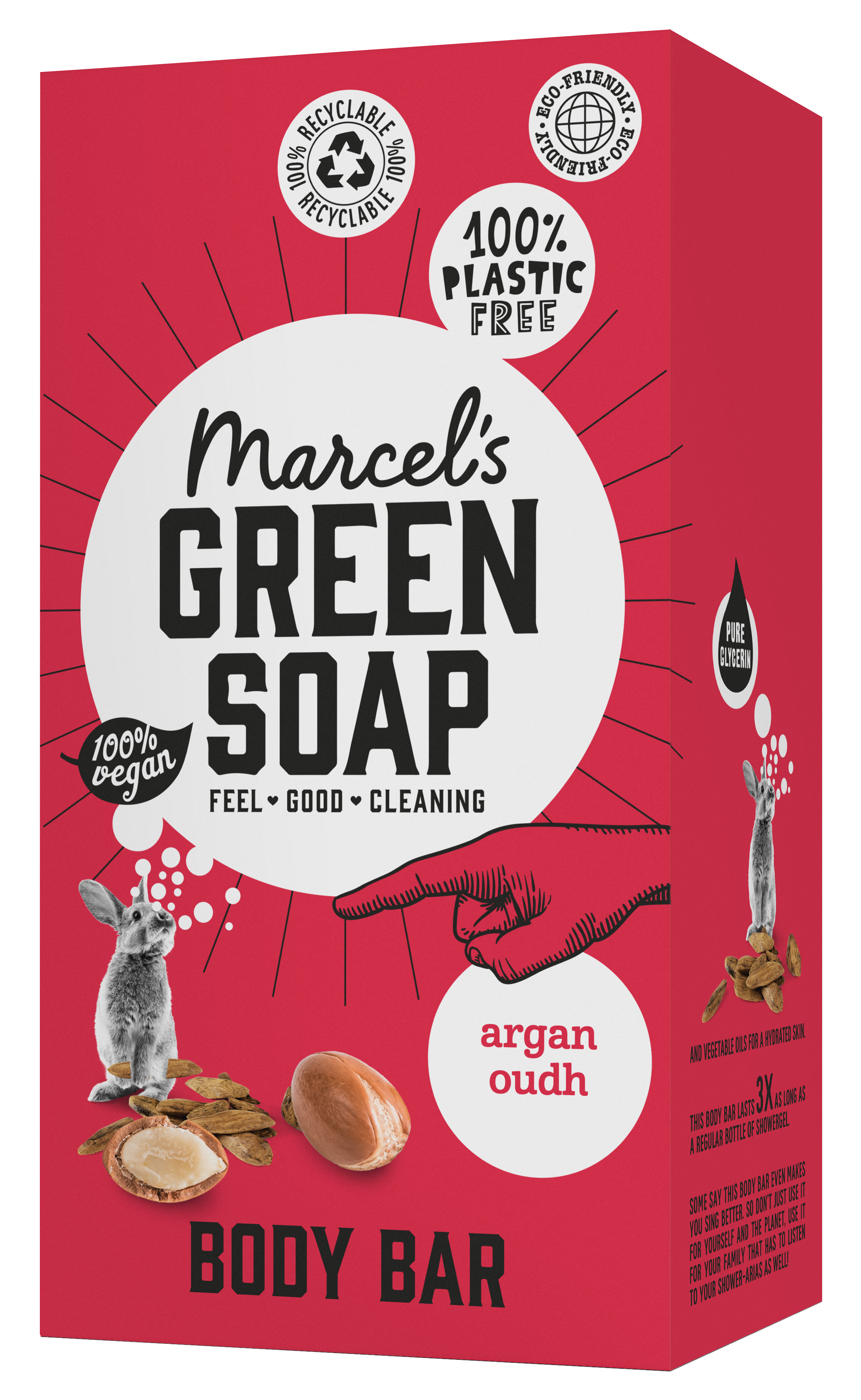 Marcel's Green Soap Shower bar argan & oudh 150 Gram