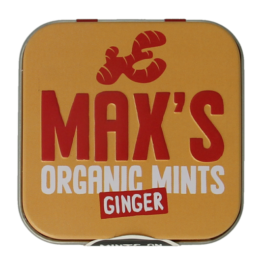 Max mints Ginger blikje vierkant bio 35.00 Gram