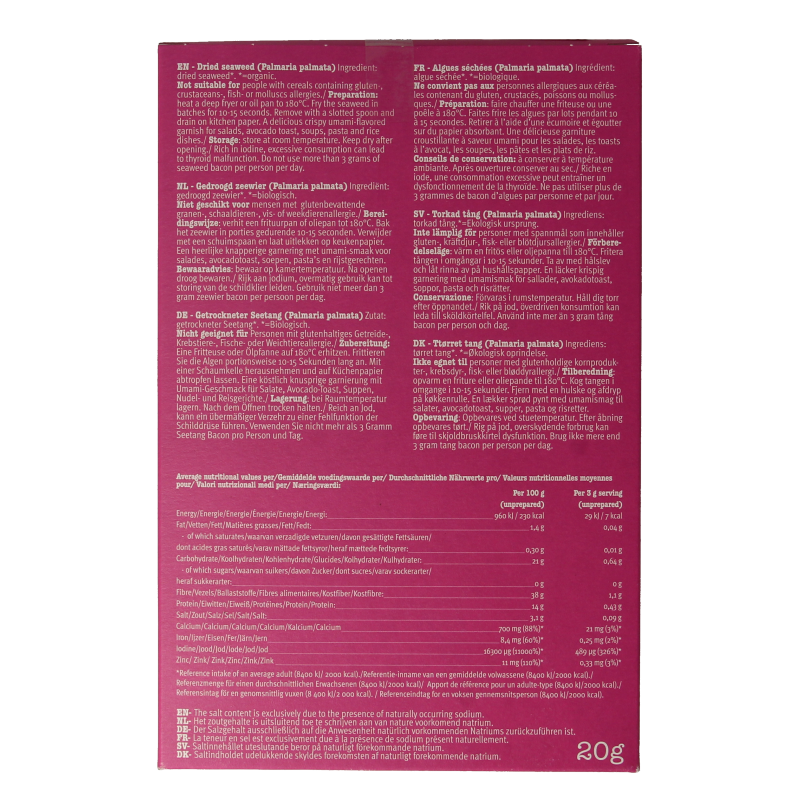 Seamore Seaweed bacon bio 30 Gram