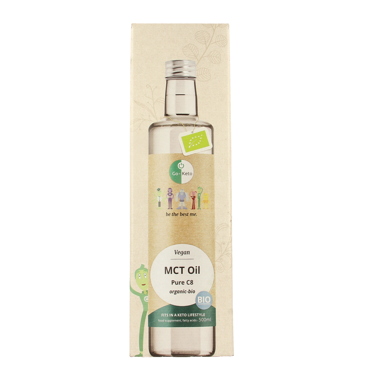 Go-Keto MCT olie C8 premium biologisch 500.00 Milliliter