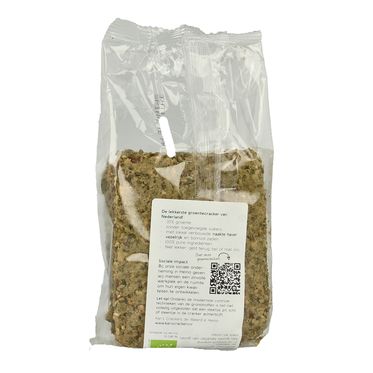 Kari's Crackers  Groentecracker spinazie prei bio 170.00 Gram