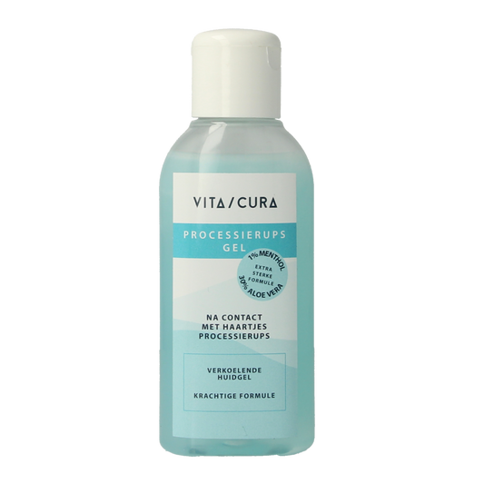 Vitacura Processierups gel 100ml, body care product in a clear tube with a white cap, designed for skin soothing.