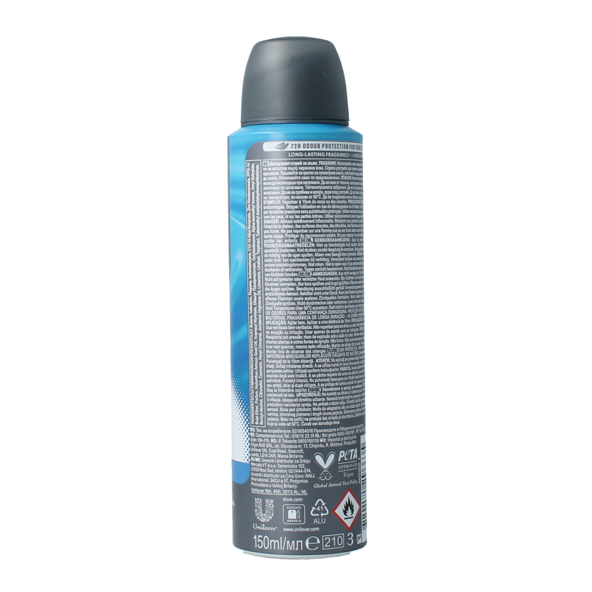 Dove Deodorant spray men+ care clean comfort 0% 150.00 Milliliter