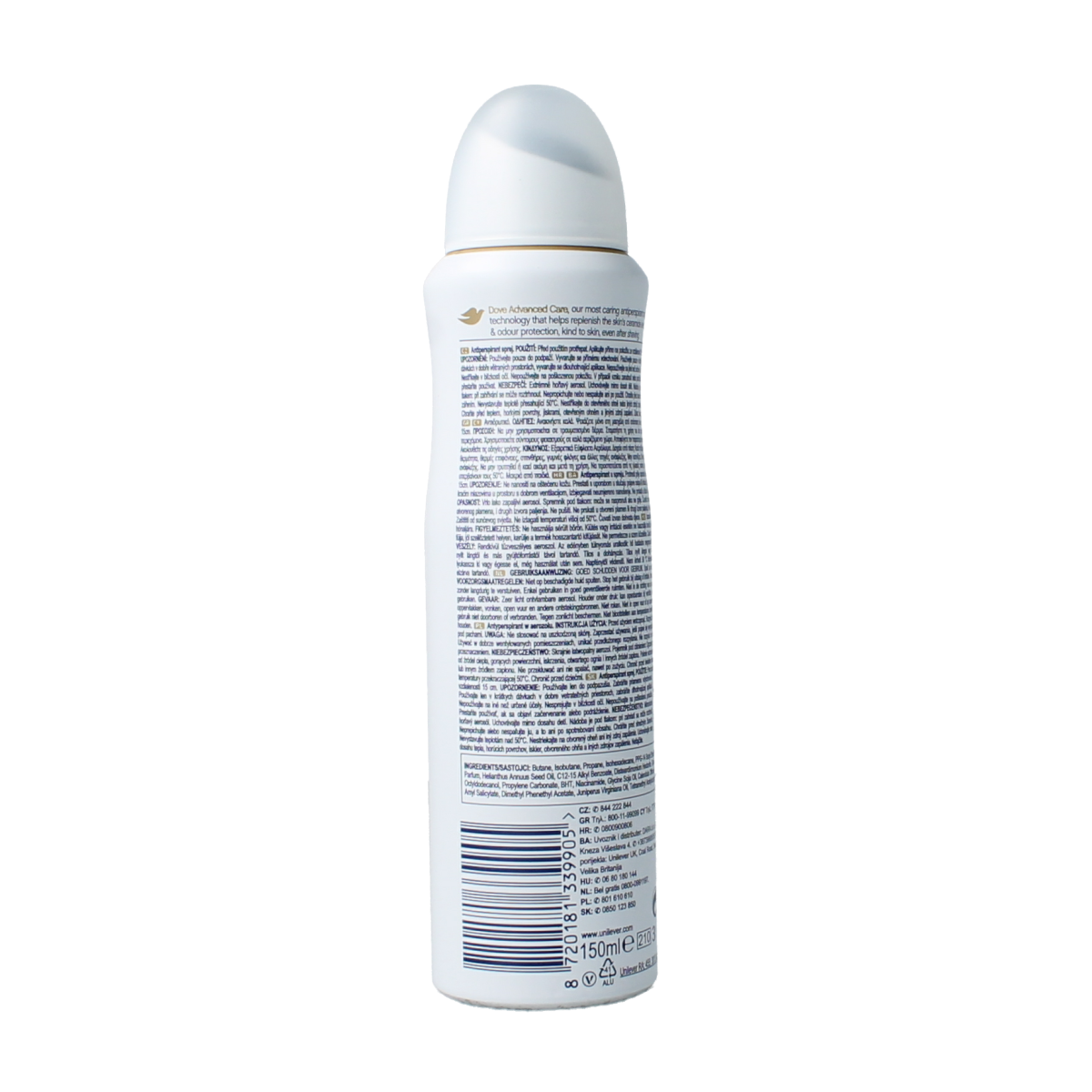 Dove Deodorant spray advanced care clean touch 150.00 Milliliter