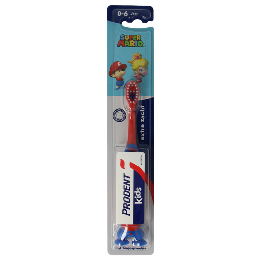 Prodent kids toothbrush for ages 0-6, showing a colorful children's toothbrush with soft bristles and ergonomic handle.