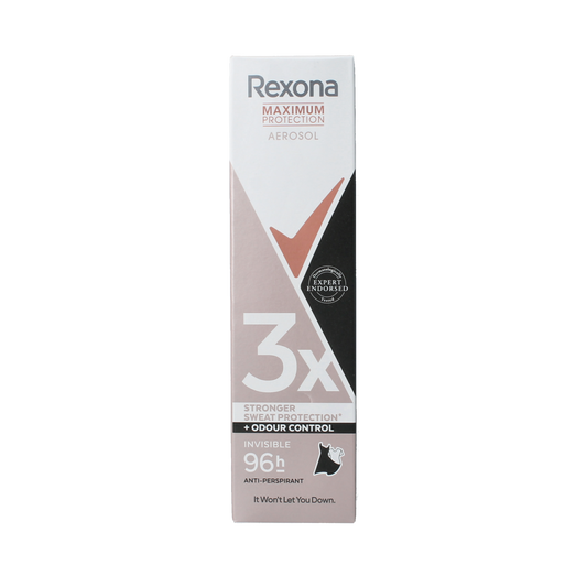Rexona Max Pro Invisible deodorant spray in 150ml bottle, featuring a sleek design and transparent cap.