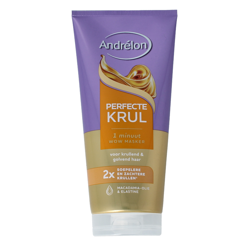 Andrelon 1-Minute Perfect Curl Hair Mask 180ml, hydrating hair care treatment for defined, glossy curls