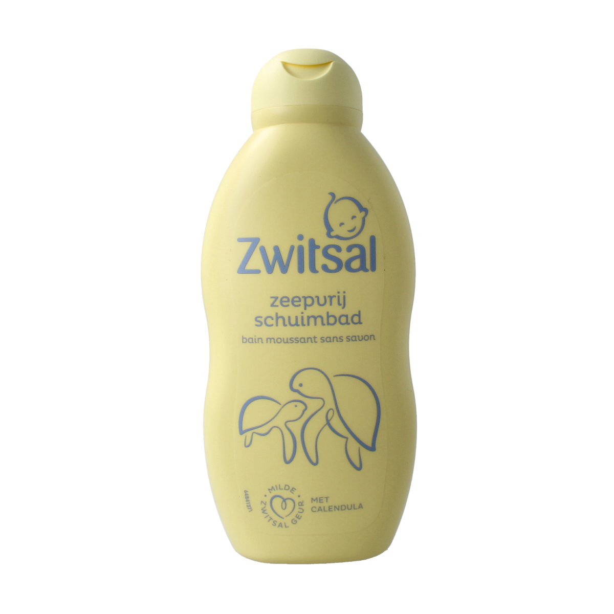 Baby and toddler care Zwitsal bubble bath bottle with 200ml capacity, featuring a blue and white label and pump dispenser.