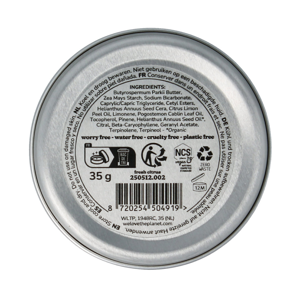 We Love Deodorant balm fresh citrus vegan 35.00 Gram