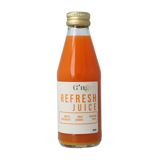G'nger Refresh groentesap with 47% vegetables in a 200ml bottle, natural vegetable juice from G'nger.