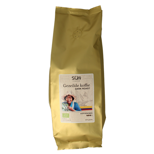SUN Coffee Gezeilde koffiebonen dark roast bio 500.00 Gram