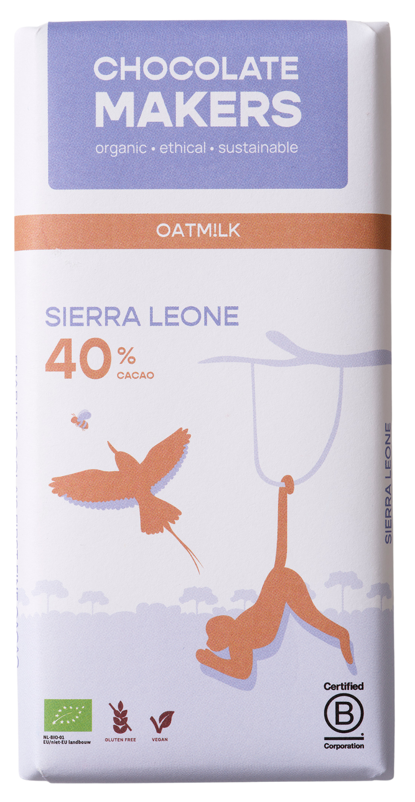 Chocolatemakers Little bee eather 40% vegan bio 80 Gram