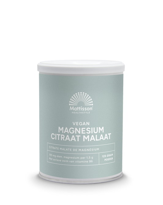 Mattisson Magnesium citraat malaat met actieve vorm vit. b6 125 Gram