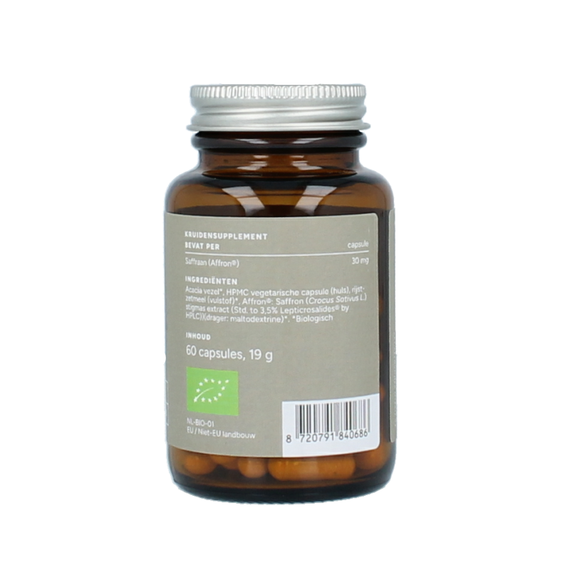 Mattisson Organic saffraan 30mg bio 60 Vegetarische capsules