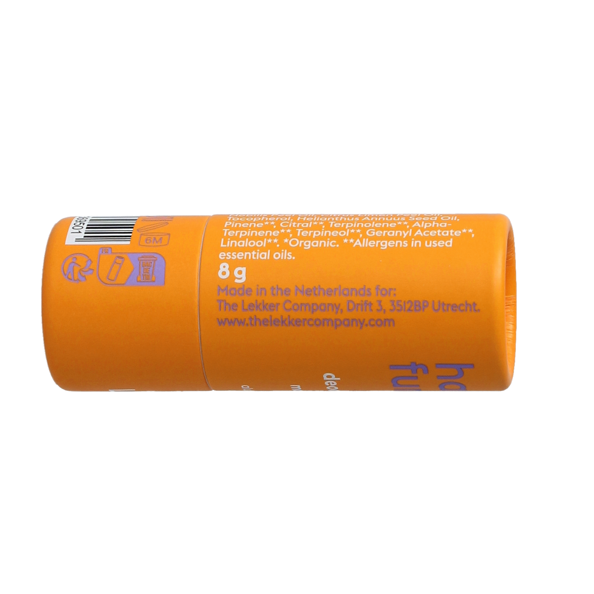 Lekker Company Deodorant travel size 8g in a sleek container, designed for on-the-go freshness and odor control.