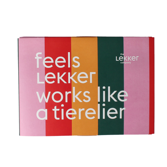 Lekker Company gift set with natural hand deodorant and lip balm, body care products in a sleek packaging.