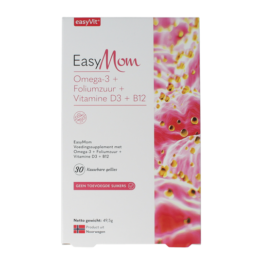 EasyVit Easymom 30.00 Vetzuren Gummies package showing colorful gummy vitamins for moms.