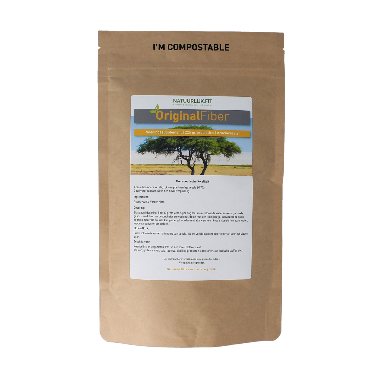 Natuurlijk.fit Originalfiber acaciavezel stazak 225.00 Gram