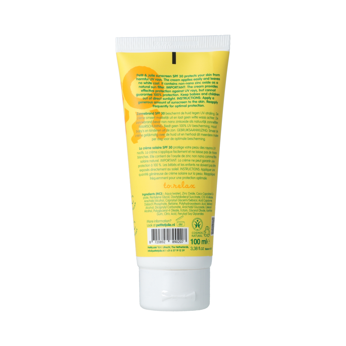 Petit et Jolie Minerale zonnebrand SPF30 - 0% parfum 100.00 Milliliter