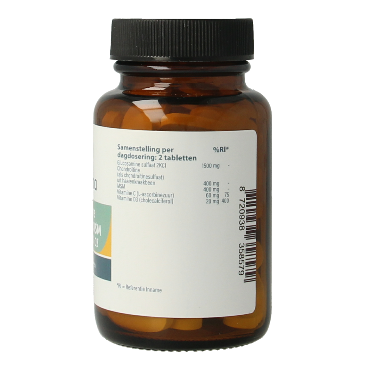 Aromedica Glucosamine chondroitine MSM mineral supplement tablets, dietary supplement for joint health, packaging image.