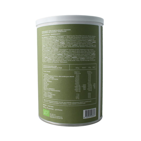 Organic Mattisson Alkagreens mushroom superfood in 300g package, raw and natural, shown in the product image.