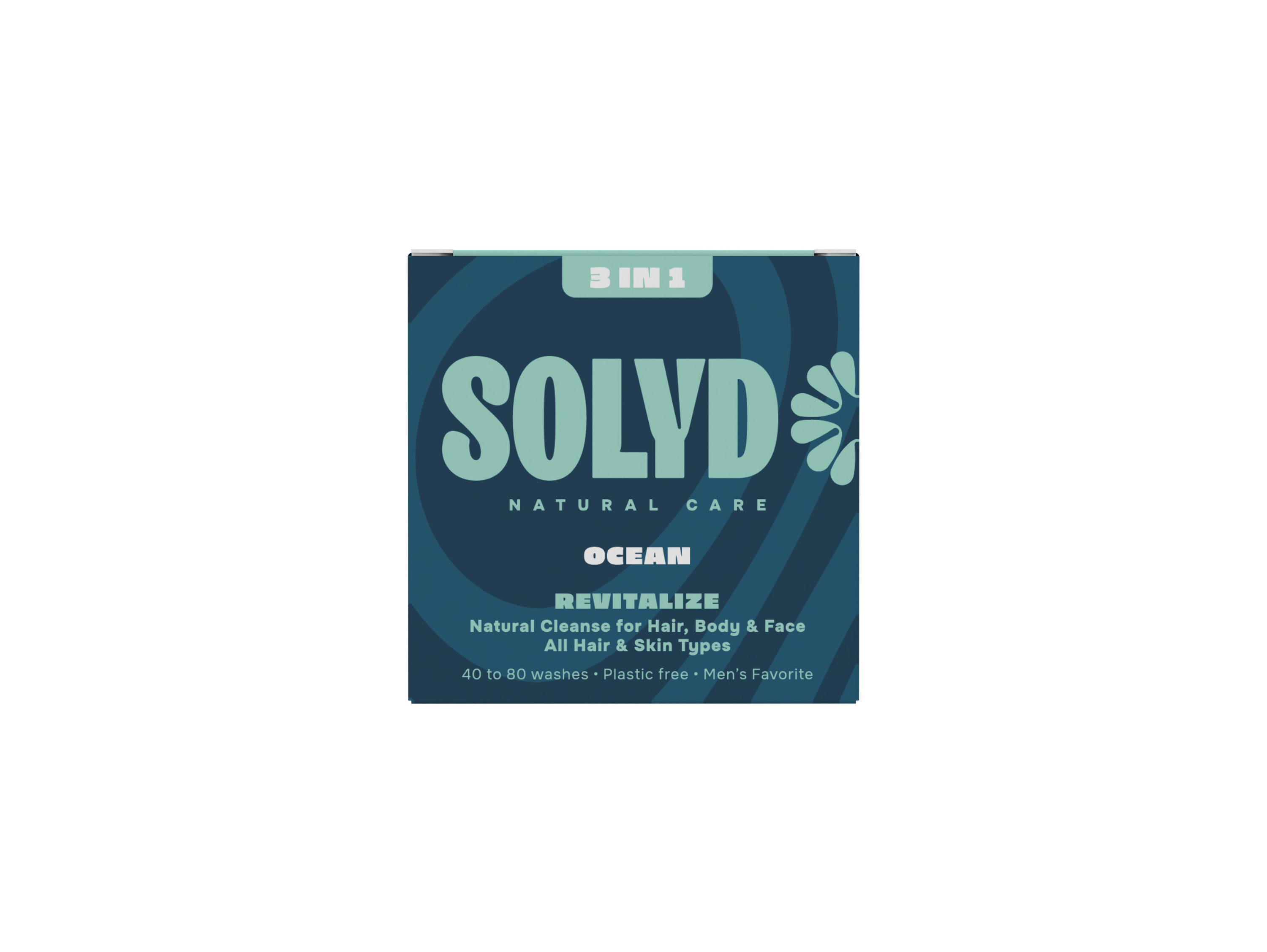 Solyd 3-in-1 Bar ocean scent, 60g, body care product with natural ingredients, suitable for cleansing and moisturizing skin.