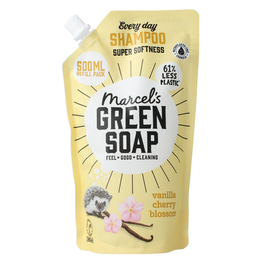 Marcel's Green Soap Shampoo vanille & kersenbloesem navulling 500.00 Milliliter