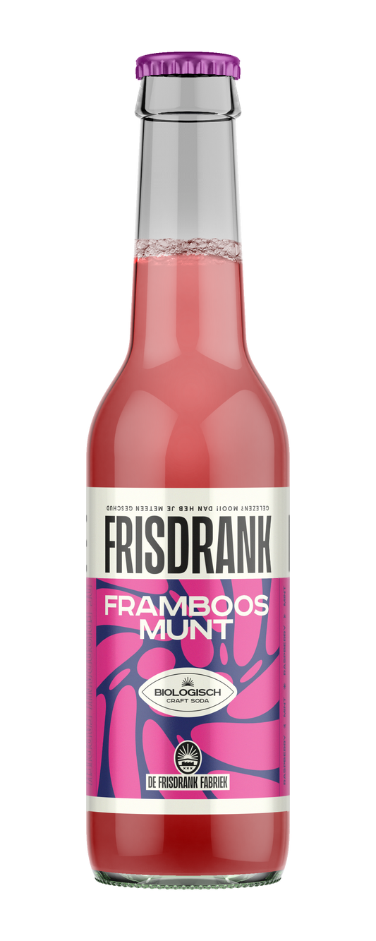 De Frisdrank Fabriek  Koolzuurhoudende frisdrank framboos munt bio 275.00 Milliliter